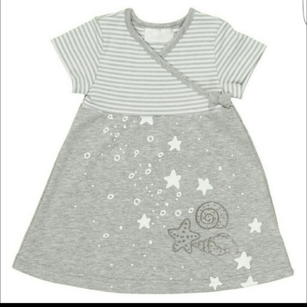 Coccoli Grey/White Combo Cotton Dress